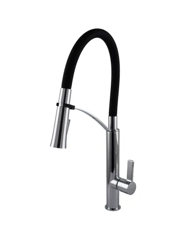 Смеситель для кухни с гибким изливом Topaz MODERNO TMD-8817-H23-BL черный гофроизлив