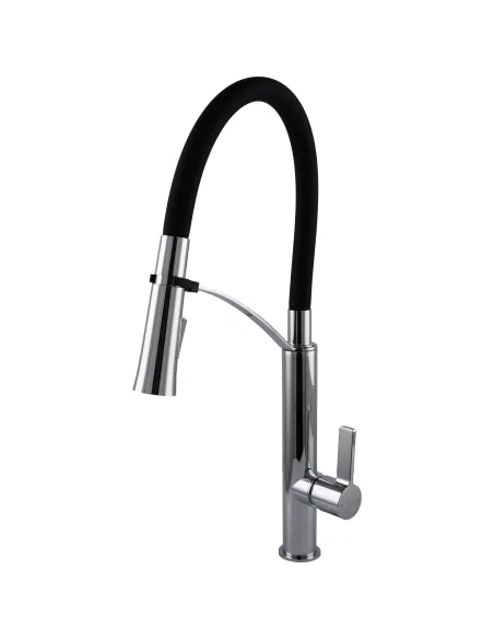 Смеситель для кухни с гибким изливом Topaz MODERNO TMD-8817-H23-BL черный гофроизлив