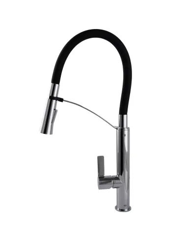 Смеситель для кухни с гибким изливом Topaz MODERNO TMD-8817-H23-BL черный гофроизлив