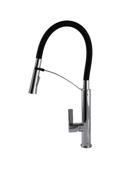 Смеситель для кухни с гибким изливом Topaz MODERNO TMD-8817-H23-BL черный гофроизлив