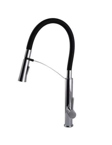 Смеситель для кухни с гибким изливом Topaz MODERNO TMD-8817-H23-BL черный гофроизлив