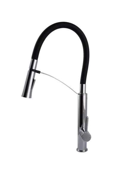 Смеситель для кухни с гибким изливом Topaz MODERNO TMD-8817-H23-BL черный гофроизлив