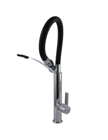 Смеситель для кухни с гибким изливом Topaz MODERNO TMD-8817-H23-BL черный гофроизлив