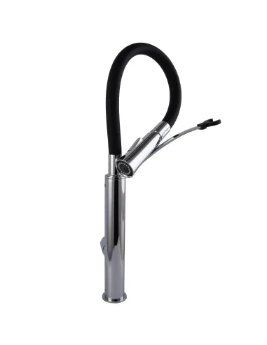 Смеситель для кухни с гибким изливом Topaz MODERNO TMD-8817-H23-BL черный гофроизлив