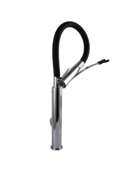 Смеситель для кухни с гибким изливом Topaz MODERNO TMD-8817-H23-BL черный гофроизлив