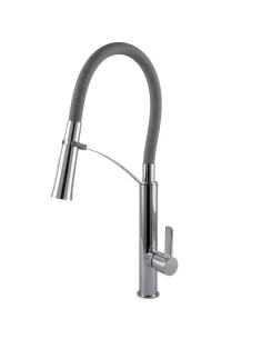 Смеситель для кухни с гибким изливом Topaz MODERNO TMD-8817-H23-GR серый гофроизлив