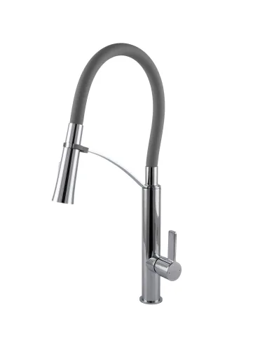 Смеситель для кухни с гибким изливом Topaz MODERNO TMD-8817-H23-GR серый гофроизлив