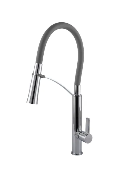 Смеситель для кухни с гибким изливом Topaz MODERNO TMD-8817-H23-GR серый гофроизлив