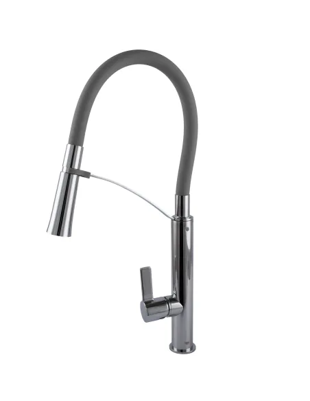 Смеситель для кухни с гибким изливом Topaz MODERNO TMD-8817-H23-GR серый гофроизлив