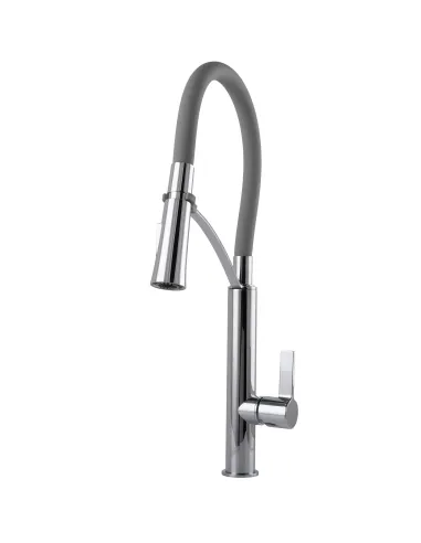 Смеситель для кухни с гибким изливом Topaz MODERNO TMD-8817-H23-GR серый гофроизлив