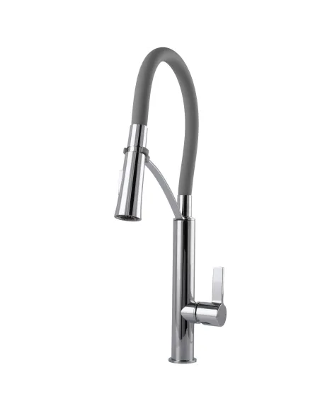 Смеситель для кухни с гибким изливом Topaz MODERNO TMD-8817-H23-GR серый гофроизлив