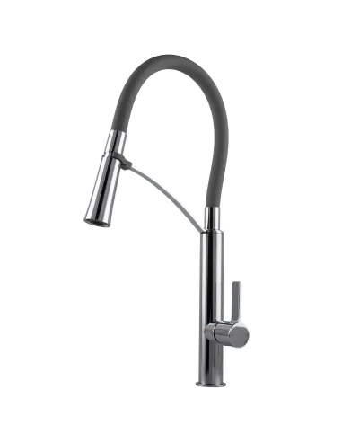 Смеситель для кухни с гибким изливом Topaz MODERNO TMD-8817-H23-GR серый гофроизлив