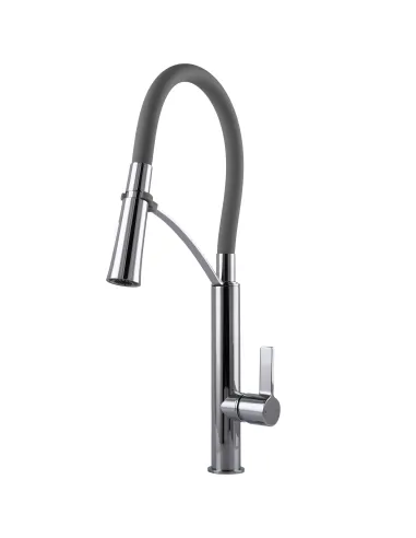 Смеситель для кухни с гибким изливом Topaz MODERNO TMD-8817-H23-GR серый гофроизлив