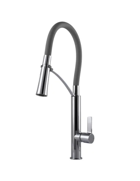 Смеситель для кухни с гибким изливом Topaz MODERNO TMD-8817-H23-GR серый гофроизлив