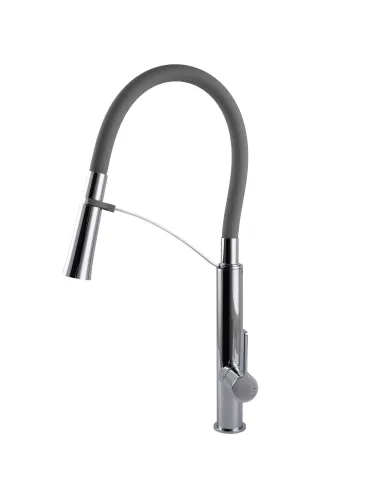 Смеситель для кухни с гибким изливом Topaz MODERNO TMD-8817-H23-GR серый гофроизлив