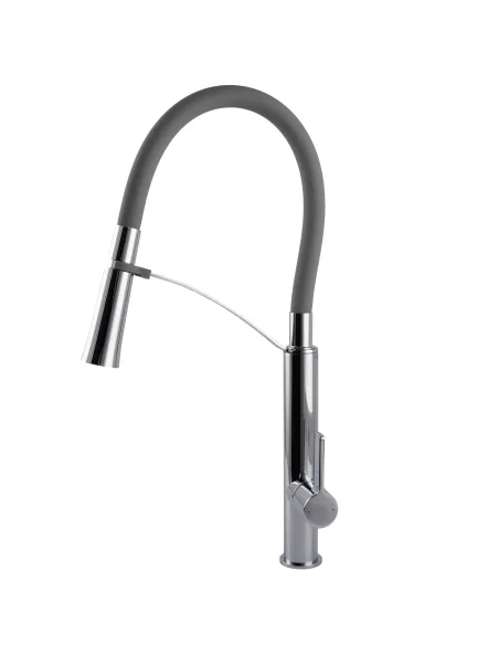 Смеситель для кухни с гибким изливом Topaz MODERNO TMD-8817-H23-GR серый гофроизлив