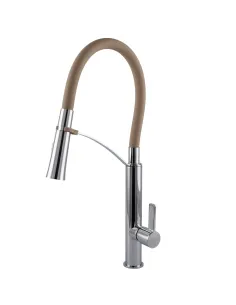 Смеситель для кухни с гибким изливом Topaz MODERNO TMD-8817-H23-BG коричневый гофроизлив