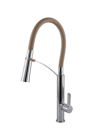 Смеситель для кухни с гибким изливом Topaz MODERNO TMD-8817-H23-BG коричневый гофроизлив