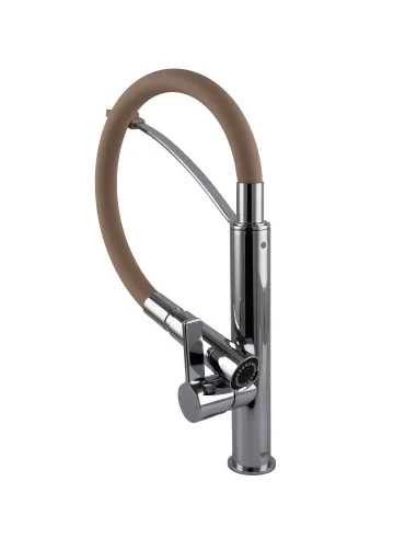 Смеситель для кухни с гибким изливом Topaz MODERNO TMD-8817-H23-BG коричневый гофроизлив