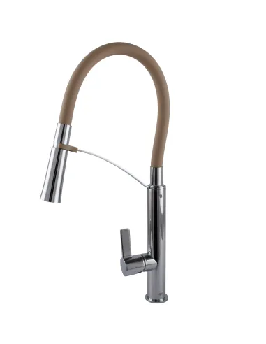 Смеситель для кухни с гибким изливом Topaz MODERNO TMD-8817-H23-BG коричневый гофроизлив
