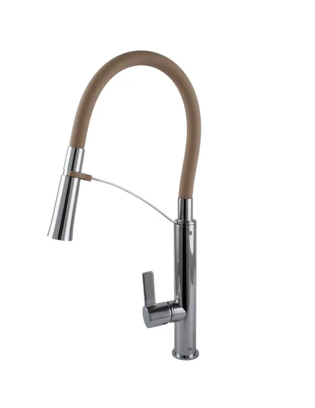 Смеситель для кухни с гибким изливом Topaz MODERNO TMD-8817-H23-BG коричневый гофроизлив