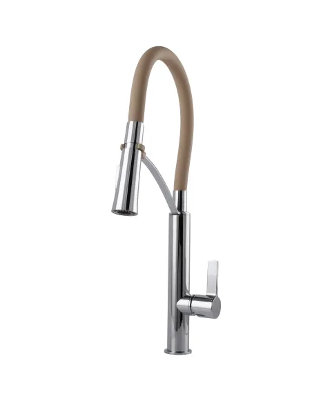 Смеситель для кухни с гибким изливом Topaz MODERNO TMD-8817-H23-BG коричневый гофроизлив