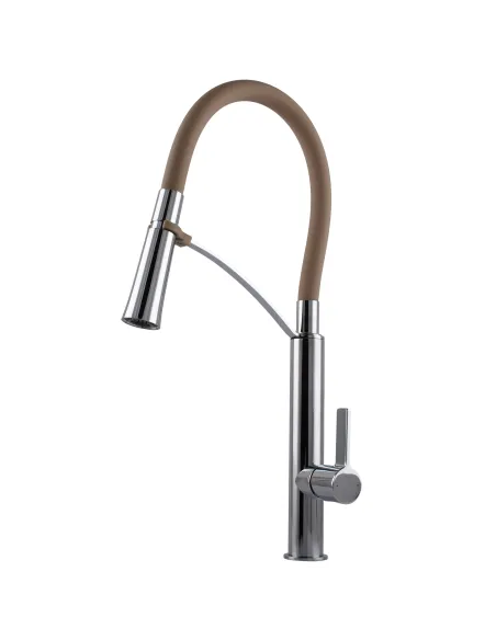 Смеситель для кухни с гибким изливом Topaz MODERNO TMD-8817-H23-BG коричневый гофроизлив