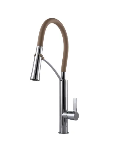 Смеситель для кухни с гибким изливом Topaz MODERNO TMD-8817-H23-BG коричневый гофроизлив