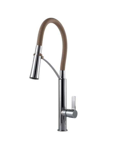 Смеситель для кухни с гибким изливом Topaz MODERNO TMD-8817-H23-BG коричневый гофроизлив