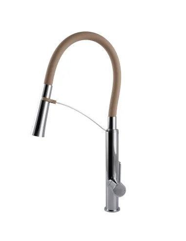 Смеситель для кухни с гибким изливом Topaz MODERNO TMD-8817-H23-BG коричневый гофроизлив