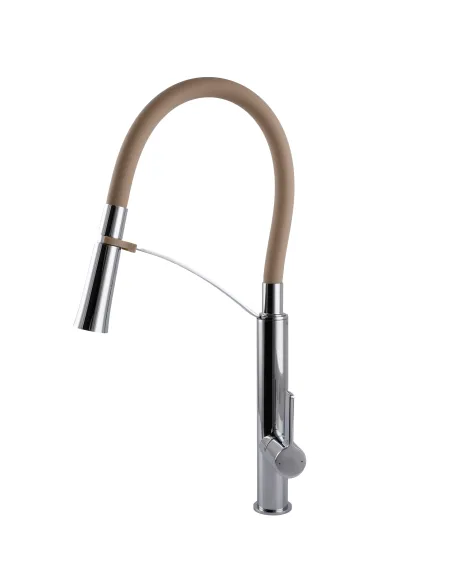 Смеситель для кухни с гибким изливом Topaz MODERNO TMD-8817-H23-BG коричневый гофроизлив