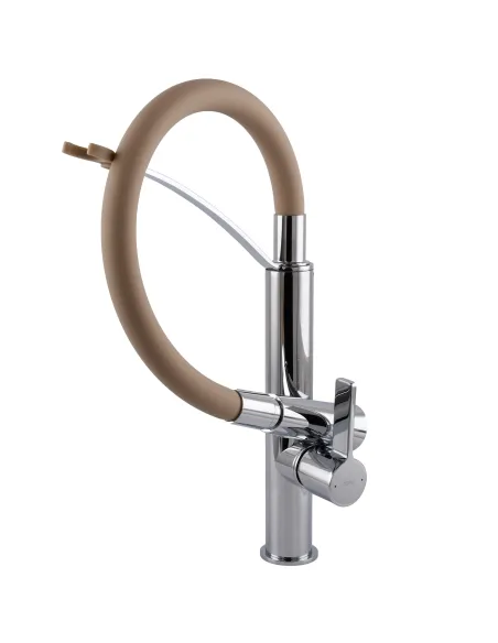 Смеситель для кухни с гибким изливом Topaz MODERNO TMD-8817-H23-BG коричневый гофроизлив