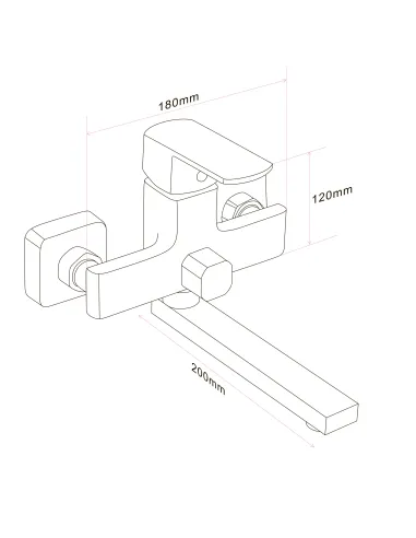 Смеситель для ванны Globus Lux ALFA GLAL-0102N с душевым набором