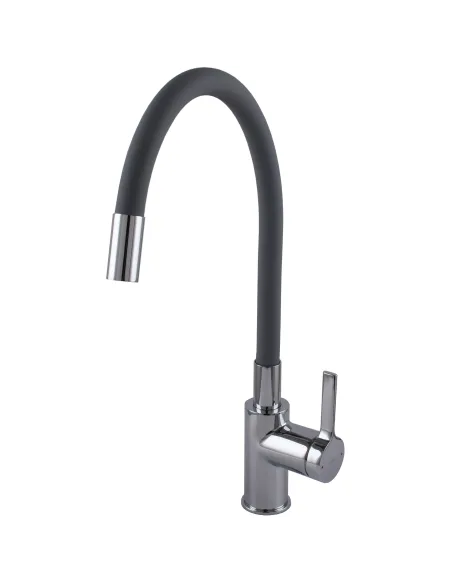 Смеситель для кухни с гибким изливом Topaz MODERNO TMD-8853-H78A-GR серый гофроизлив
