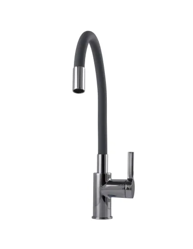 Смеситель для кухни с гибким изливом Topaz MODERNO TMD-8853-H78A-GR серый гофроизлив