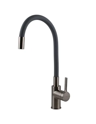 Смеситель для кухни с гибким изливом Topaz MODERNO TMD-8853-H78A-PVD-GR серый гофроизлив