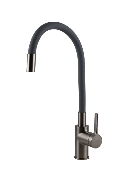 Смеситель для кухни с гибким изливом Topaz MODERNO TMD-8853-H78A-PVD-GR серый гофроизлив