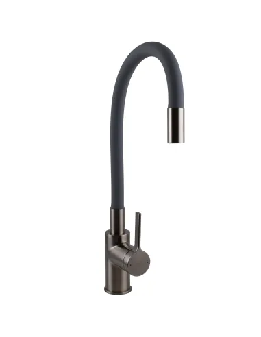 Смеситель для кухни с гибким изливом Topaz MODERNO TMD-8853-H78A-PVD-GR серый гофроизлив