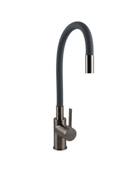 Смеситель для кухни с гибким изливом Topaz MODERNO TMD-8853-H78A-PVD-GR серый гофроизлив