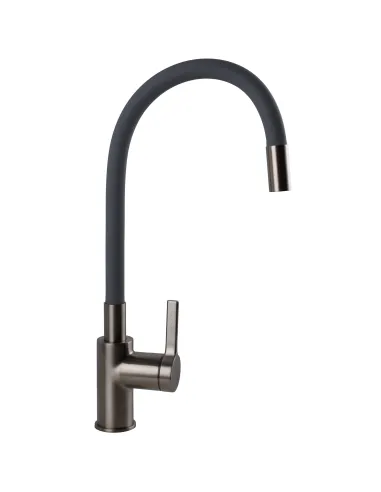 Смеситель для кухни с гибким изливом Topaz MODERNO TMD-8853-H78A-PVD-GR серый гофроизлив