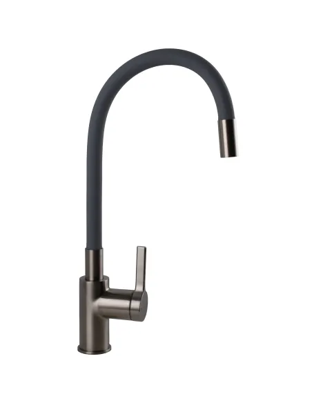 Смеситель для кухни с гибким изливом Topaz MODERNO TMD-8853-H78A-PVD-GR серый гофроизлив