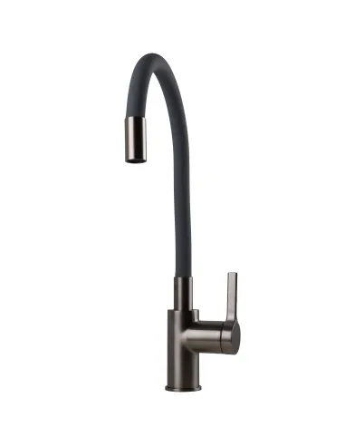 Смеситель для кухни с гибким изливом Topaz MODERNO TMD-8853-H78A-PVD-GR серый гофроизлив
