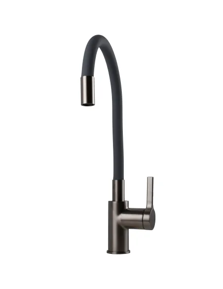 Смеситель для кухни с гибким изливом Topaz MODERNO TMD-8853-H78A-PVD-GR серый гофроизлив