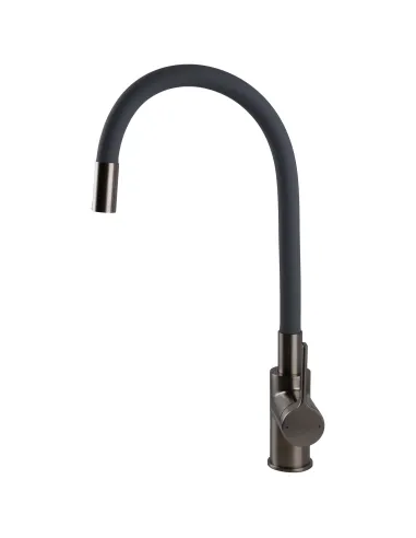 Смеситель для кухни с гибким изливом Topaz MODERNO TMD-8853-H78A-PVD-GR серый гофроизлив