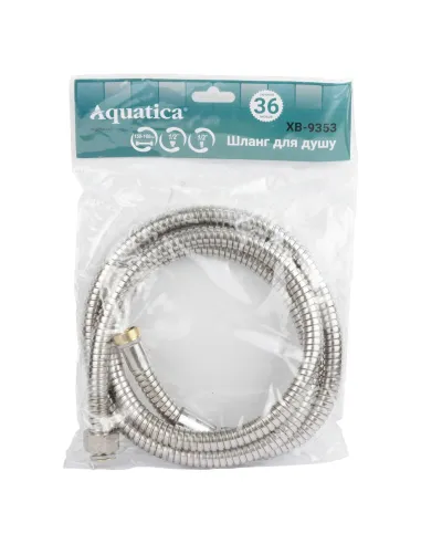 Шланг для душу Aquatica XB-9353 хром 150-180 см, розтяжний