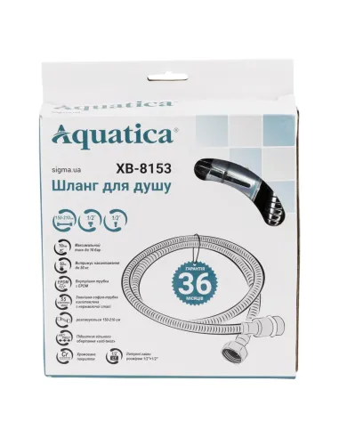 Шланг для душа Aquatica XB-8153 хром 150 - 210 см, растяжной