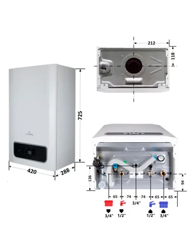Котел газовый навесной Thermo Alliance Ewa 28 кВт, двухконтурный, конденсационный