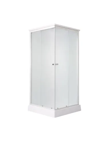 Гидробокс с низким поддоном Lidz Kubis SB90x90.SAT.LOW.FR, квадратный, стекло Frost 4 мм