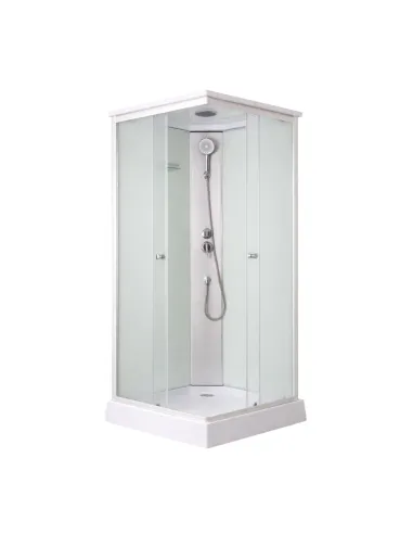 Гидробокс с низким поддоном Lidz Kubis SB90x90.SAT.LOW.FR, квадратный, стекло Frost 4 мм