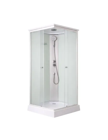 Гидробокс с низким поддоном Lidz Kubis SB90x90.SAT.LOW.FR, квадратный, стекло Frost 4 мм